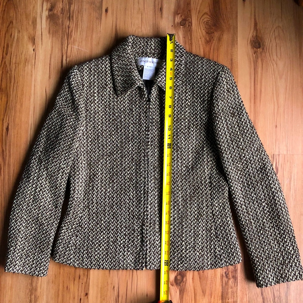 JONES NEW YORK Tweed Wool Blazer Jacket Brown Sz 4 - Picture 7 of 14